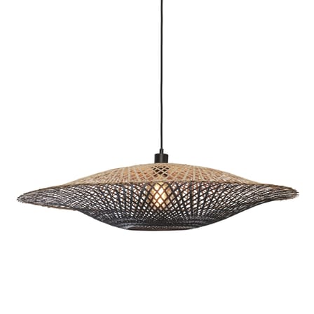 Suspension Kalimantan fibre végétale bois beige / bambou / Ø 87 x H 20 cm - GOOD&MOJO