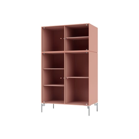 Vaisselier Ripple III bois rose / Vitrine - L 69,6 x P 38 x H 105 cm / Verre ondulé - MONTANA