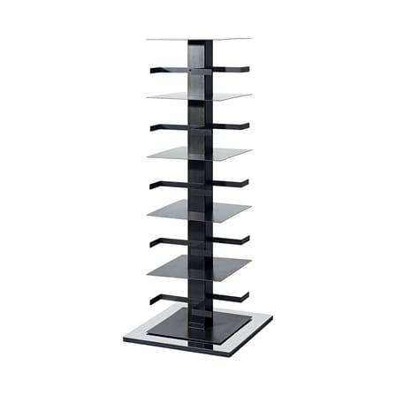 Bibliothèque rotative Ptolomeo métal noir H 110 cm / 4 faces - Livres vertical - Opinion Ciatti