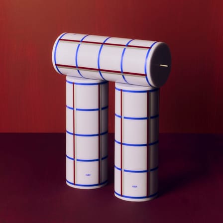 Blockkerze Column wachs blau / Ø 7 x H 20 cm - Hay