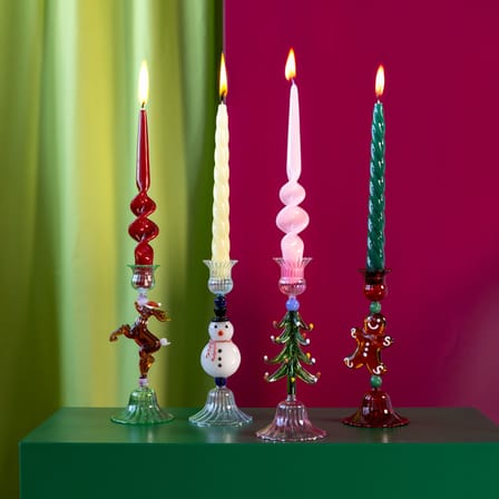 Bougeoir Merry verre rouge / H 18 cm - & klevering