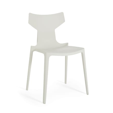 Chaise empilable Re-Chair plastique blanc / Matériau recyclé - Antonio Citterio, 2022 - Kartell