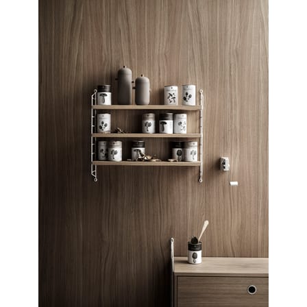 Etagère String® Pocket chêne & blanc / L 60 x H 50 cm - Réédition 1949 - String Furniture