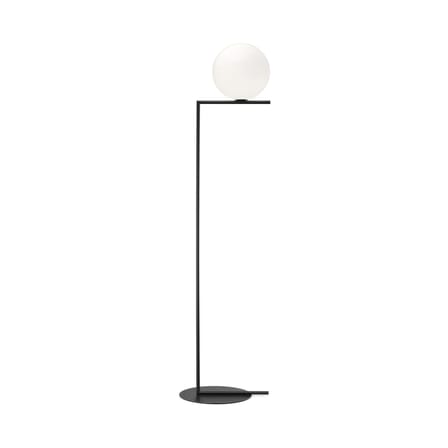 Lampadaire IC F2 métal verre blanc noir / H 185,2 cm - Michael Anastassiades, 2014 - Flos