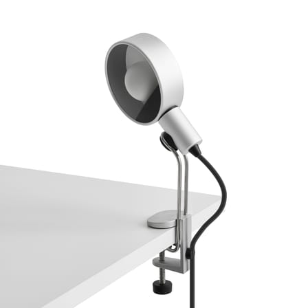 Lampe de bureau Cupola Clip métal argent / Base étau - Orientable - Hay