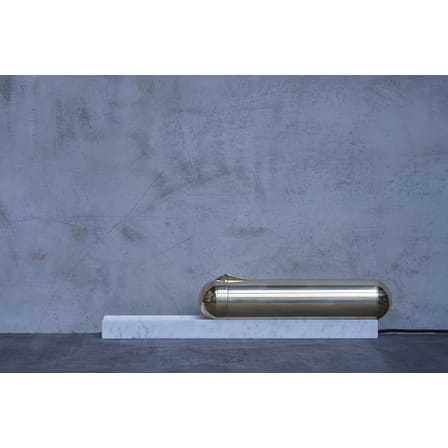 Lampe de table ISP LED métal marbre blanc or / Marbre & laiton - L 52 cm - DCW éditions