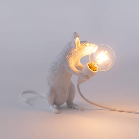 Lampe de table Mouse Sitting #2/ Souris assise plastique blanc - Seletti