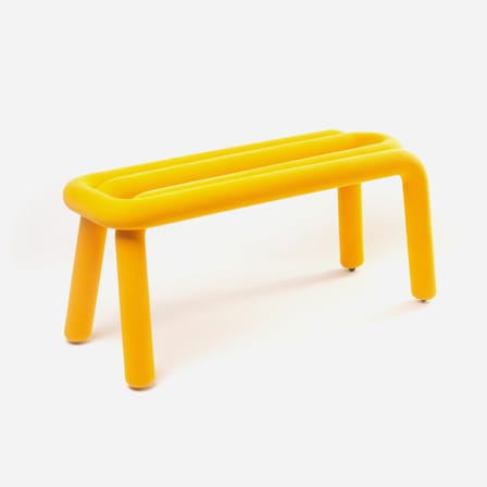 Panca imbottita Bold tessuto giallo / Tessuto - L 100 cm - Moustache