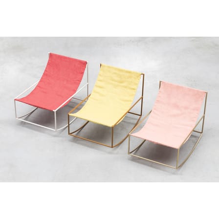Rocking chair  tissu rose / Lin - valerie objects