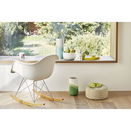 Rocking chair RAR - Eames Plastic Armchair tissu blanc gris / (1950) - Rembourrage intégral - Vitra