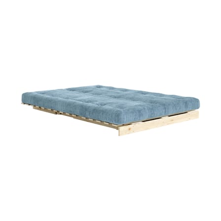 Schlafcouch Roots holz blau / L 140 cm – 3 Positionen / Struktur aus heller Kiefer - KARUP