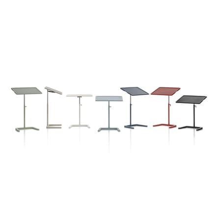 Tavolino d'appoggio NesTable materiale plastico grigio / Tavolo per pc portatile - Piano inclinabile - Vitra