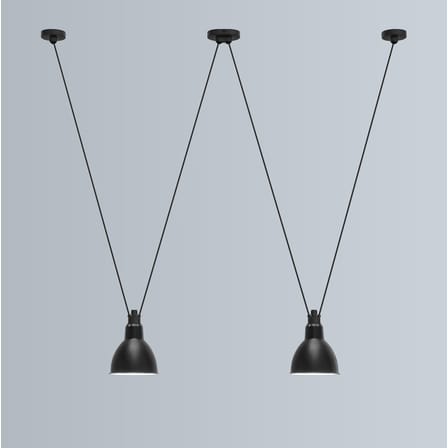 Suspension Acrobate N°324 métal rouge / Lampe Gras - 2 abat-jours cônes - DCW éditions