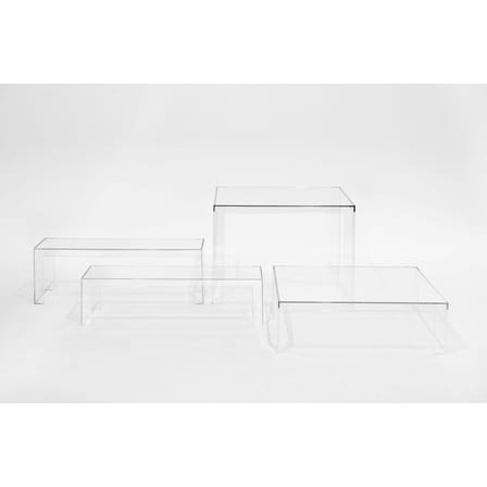 Table basse Invisible Low plastique transparent / 100 x 100 x H 31 cm - Kartell