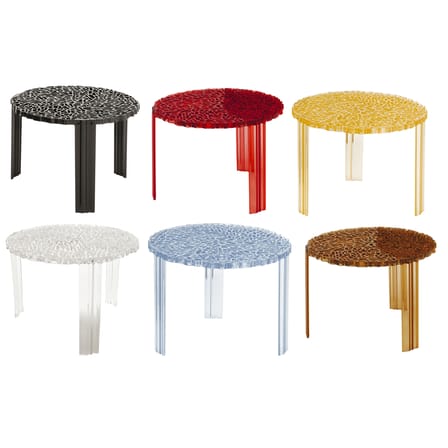 Table basse T-Table Medio plastique transparent / Ø 50 x H 36 cm - Patricia Urquiola, 2006 - Kartell