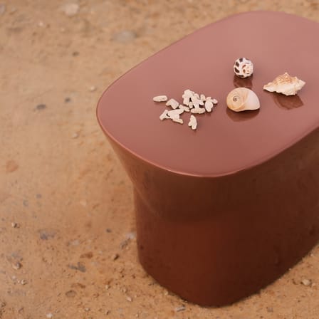 Table d'appoint Egadi / 33 x 50 cm x H 33 cm, ciment émaillé - Unopiu