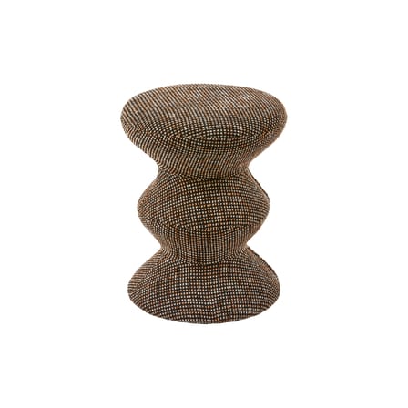 Tabouret rembourré Zig Zag Soft tissu marron - POLSPOTTEN