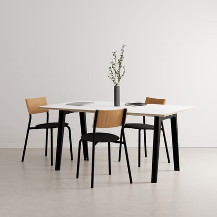 Tavolo rettangolare New Modern materiale plastico nero / 160 x 95 cm - Laminato / 6 a 8 persone - TIPTOE