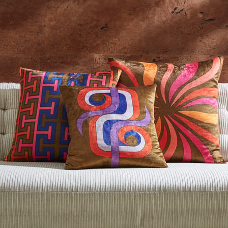 Coussin Madrid Key multicolore / 50 x 50 cm - Velours - Jonathan Adler