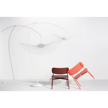 Fauteuil bas empilable Fromme métal rouge / Aluminium - Petite Friture