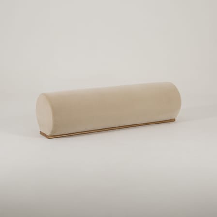Gepolsterte Bank Galerie Vivienne textil beige holz natur / L 155 cm - Exklusiv - Lelièvre Paris