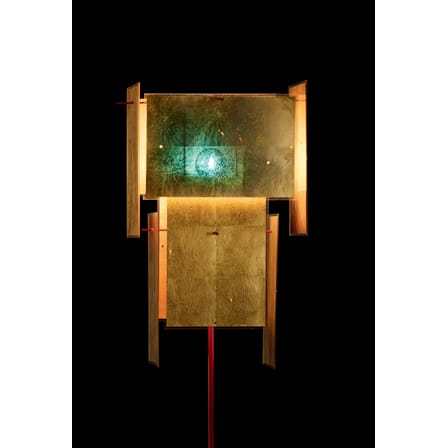 Lampadaire 24 Karat Blau plastique or métal / Feuille d'or - Ingo Maurer