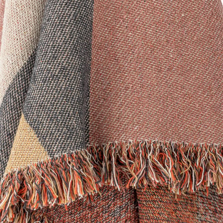 Plaid Arni multicolore / 160 x 130 cm - Coton recyclé - Bloomingville