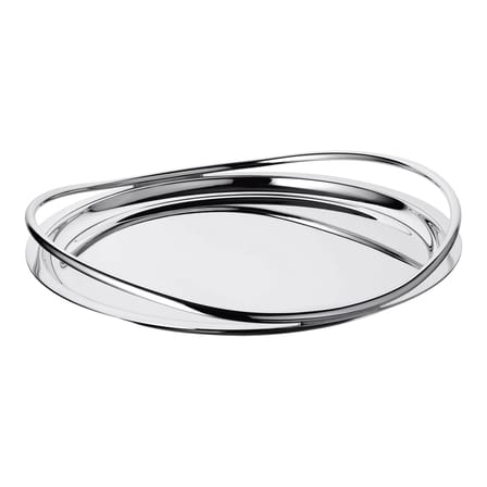 Plateau Vertigo argent métal par Andrée Putman / Ø 39 cm - Christofle