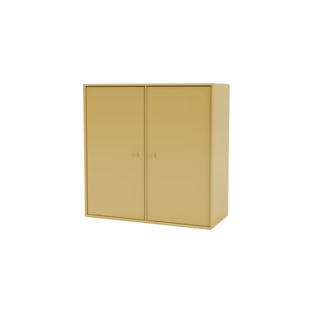Rangement mural Cover Cabinet bois jaune / L 69.6 x P 30 x H 69,6 cm - 2 portes - MONTANA
