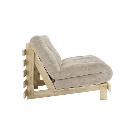 Divano convertibile Roots legno beige / L 140 cm - 3 posizioni / Struttura in pino chiaro - KARUP