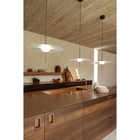 Suspension Mono L500 métal verre gris noir / LED - Ø 50 cm / Orientable - DCW éditions