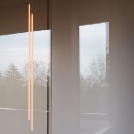 Suspension My Lines LED métal blanc / Ø 6,3 x H 167,2 cm - Flos