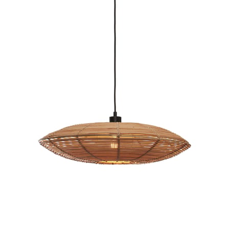 Suspension Tanami fibre végétale bois beige / rotin / Ø 55 x H 14 cm - GOOD&MOJO