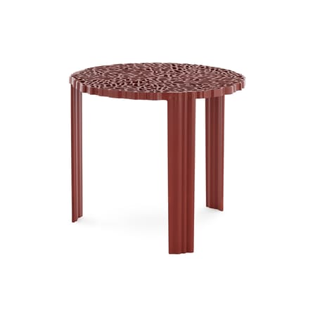 Table basse T-Table Alto plastique rouge / Ø 50 x H 44 cm - Kartell