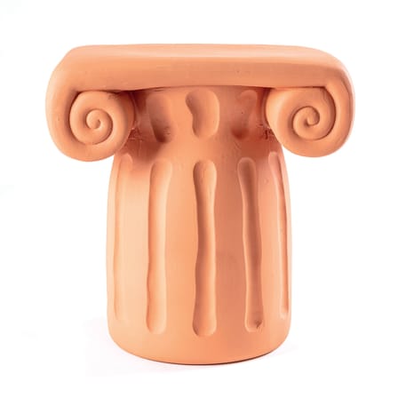 Table d'appoint Magna Graecia - Capitello céramique orange / 44 x 29 x H 45 cm - Terre cuite - Seletti