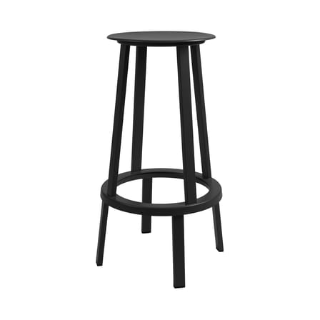 Tabouret haut pivotant Revolver métal noir / H 75 cm - Hay