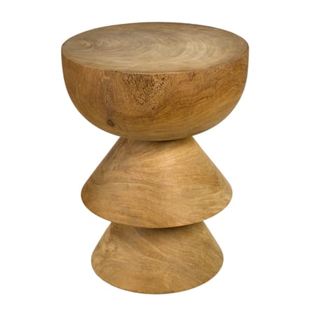 Table d'appoint Skirt bois naturel / Bois sculpté main - Pols Potten
