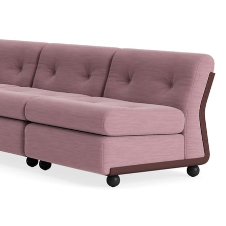 Divano destro Amanta tessuto rosa / 4 posti - L 317 cm / Riedizione 1966, Mario Bellini - Hay
