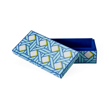 Boîte Basketweave Small bois bleu / 20 x 10 cm x H 6 cm - Jonathan Adler
