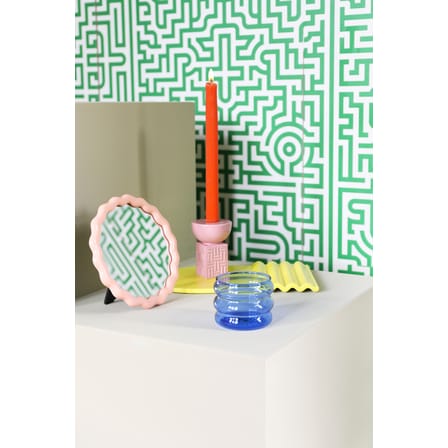Bougeoir Stack céramique rose / Ø 7 x H 9 cm - & klevering