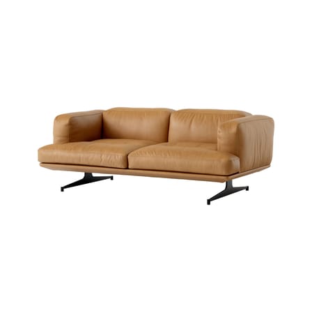 Canapé droit Inland AV22 cuir marron / 2 places - L 179 cm - Cuir - &tradition