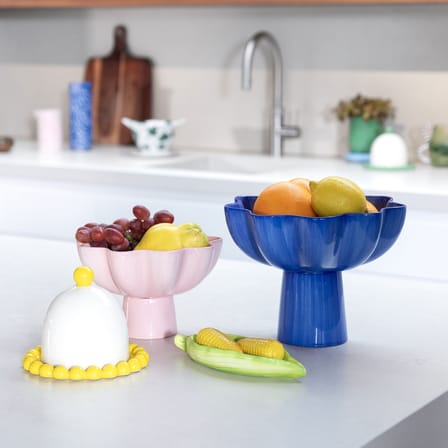 Coupe Sun céramique bleu / Ø 24,5 x H 19 cm - & klevering