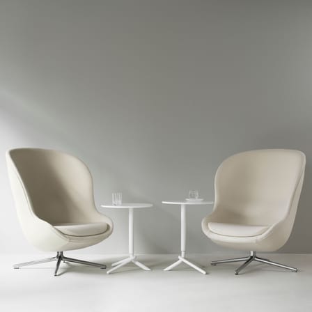 Lift End table wood white / Adjustable height 56.5 to 74 cm - Normann Copenhagen