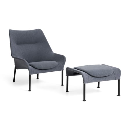 Fauteuil lounge O2 tissu gris - Hay