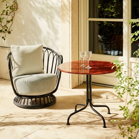 Fauteuil rembourré Grace Outdoor tissu / Tressage polyéthylène - Gubi