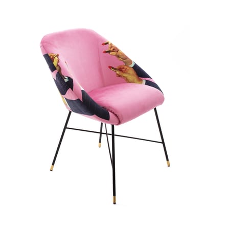 Fauteuil rembourré Toiletpaper tissu rose / Lipsticks - Seletti