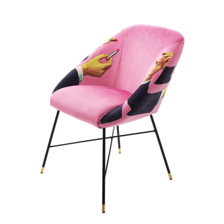 Fauteuil rembourré Toiletpaper tissu rose / Lipsticks - Seletti