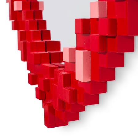 Miroir mural Pixel - Heart bois rouge / 55,5 x 51,5 cm - Seletti