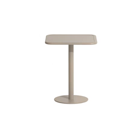 quadratischer Tisch Week-end Bistrot metall beige / 60 x 60 cm - Aluminium - Petite Friture