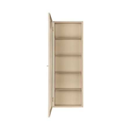 Rangement mural Haze métal beige / L 35 x H 100 cm - Verre cannelé - Ferm Living